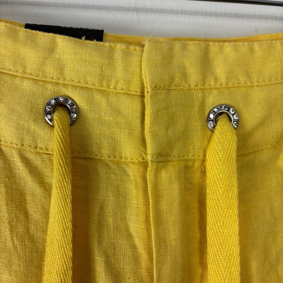 INC International Concepts Yellow Wide Leg Pants with Drawstring Waist - Picture 3 of 9